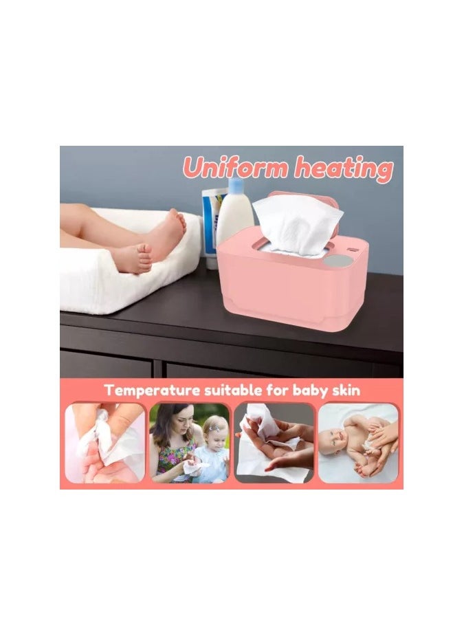 Baby Wipe Warmer, USB Powered Wipe Warmer with Thermostat Temperature Control, Portable Wipe Warmer, Silent & Moisturizing, Heat Preservation for Baby Wipes, Tissues, Wet Wipes Dispenser for Travel and Home Use, White