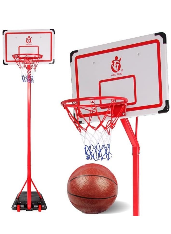 2 Pcs Basketball Hoop and Stand Set, Adjustable Height Indoor/Outdoor Fun Sport Activity Game for Children,Kids Basketball Stand With Wheels With Ball Children Adult Outdoor