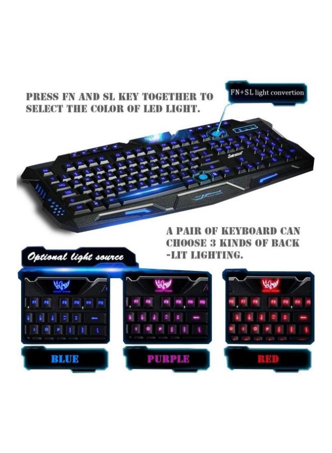 3 Colours Illuminated USB Gaming Keyboard