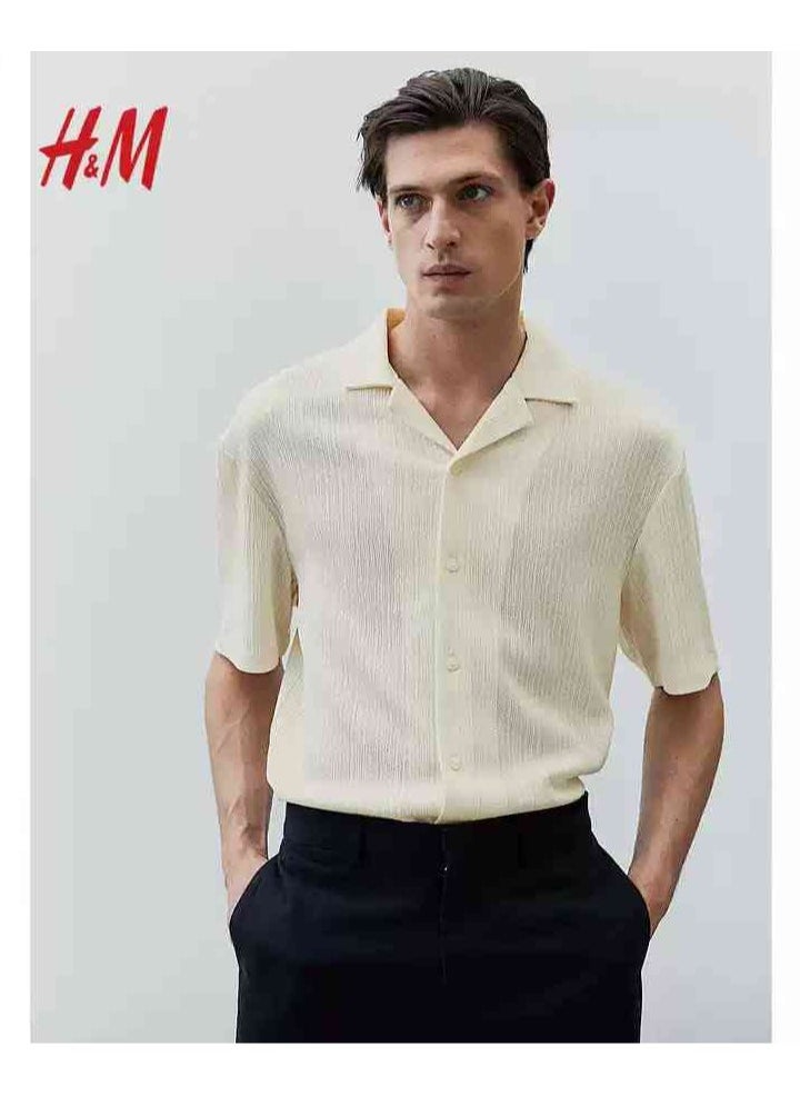 HM Autumn New Casual Loose Short Sleeved Shirt