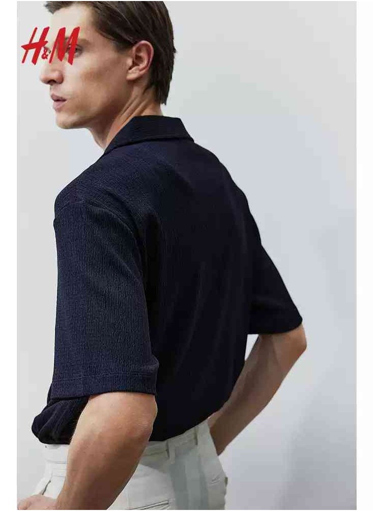 HM Autumn New Casual Loose Short Sleeved Shirt