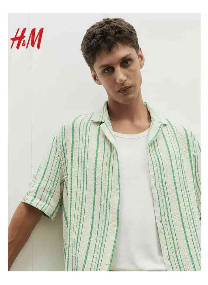 HM Autumn New Casual Loose Short Sleeved Shirt