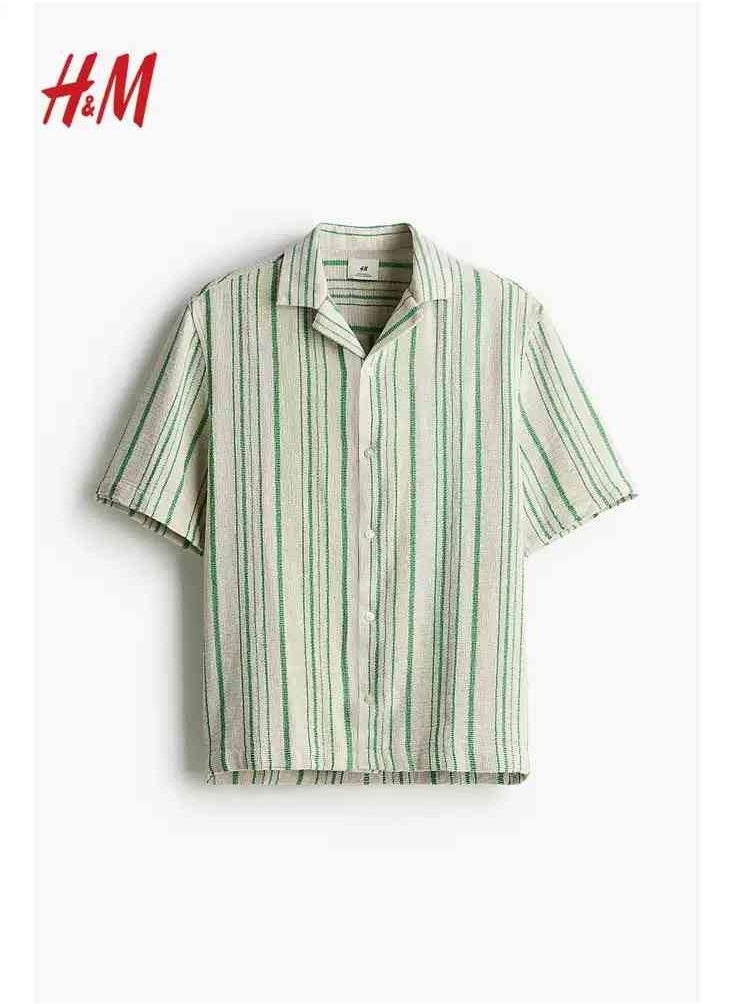 HM Autumn New Casual Loose Short Sleeved Shirt
