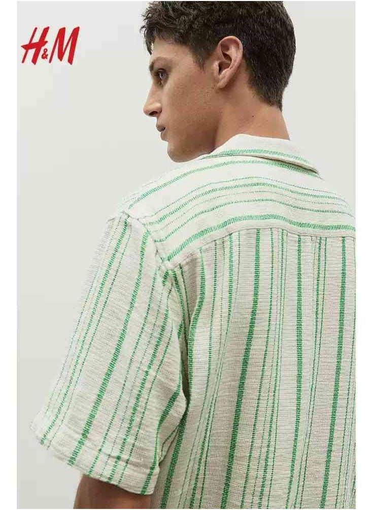 HM Autumn New Casual Loose Short Sleeved Shirt