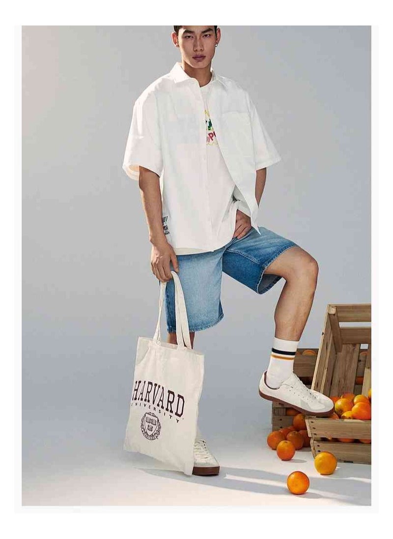 HM Autumn New Casual Loose Short Sleeved Shirt