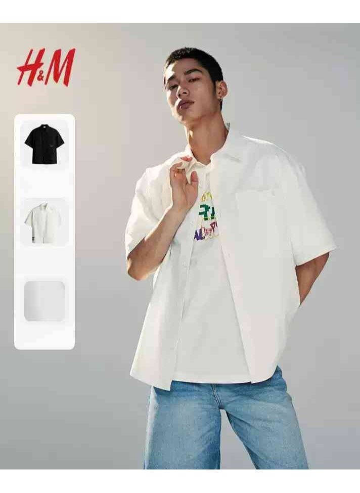HM Autumn New Casual Loose Short Sleeved Shirt