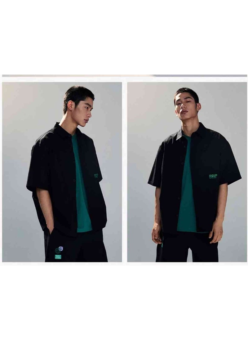 HM Autumn New Casual Loose Short Sleeved Shirt