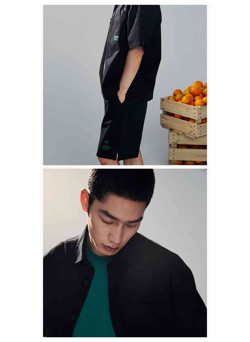 HM Autumn New Casual Loose Short Sleeved Shirt
