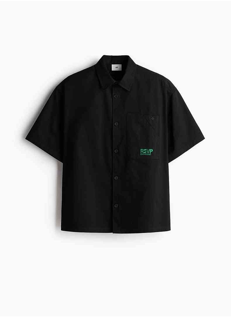 HM Autumn New Casual Loose Short Sleeved Shirt