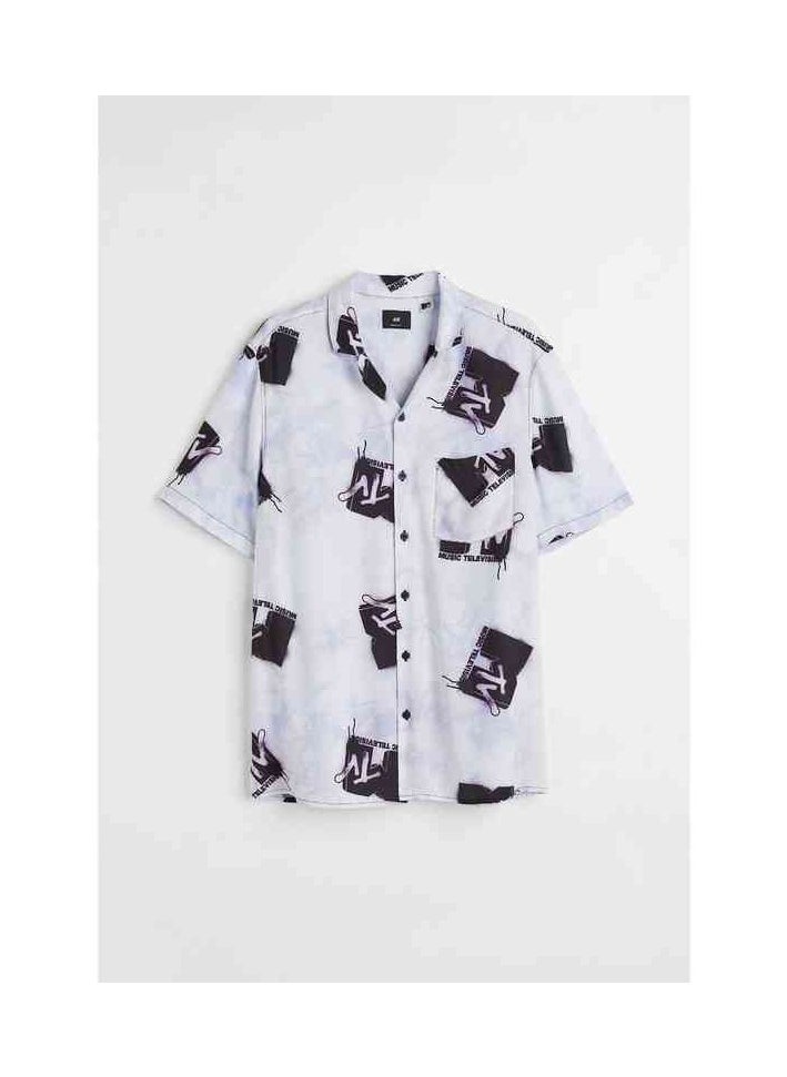 HM Autumn New Casual Loose Short Sleeved Shirt