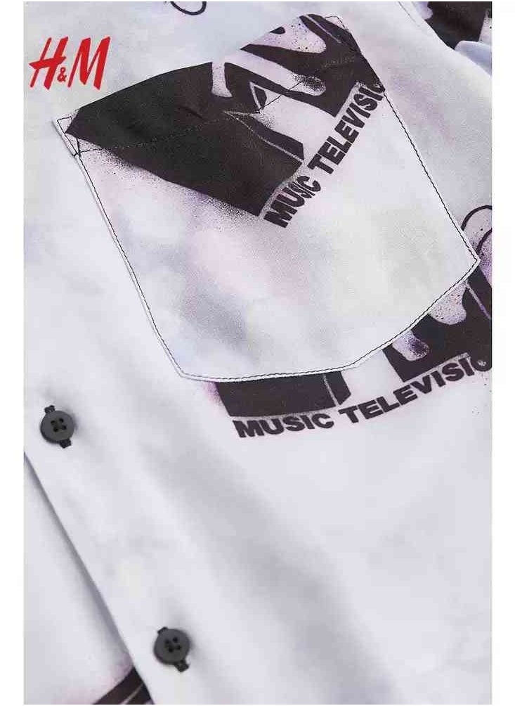 HM Autumn New Casual Loose Short Sleeved Shirt