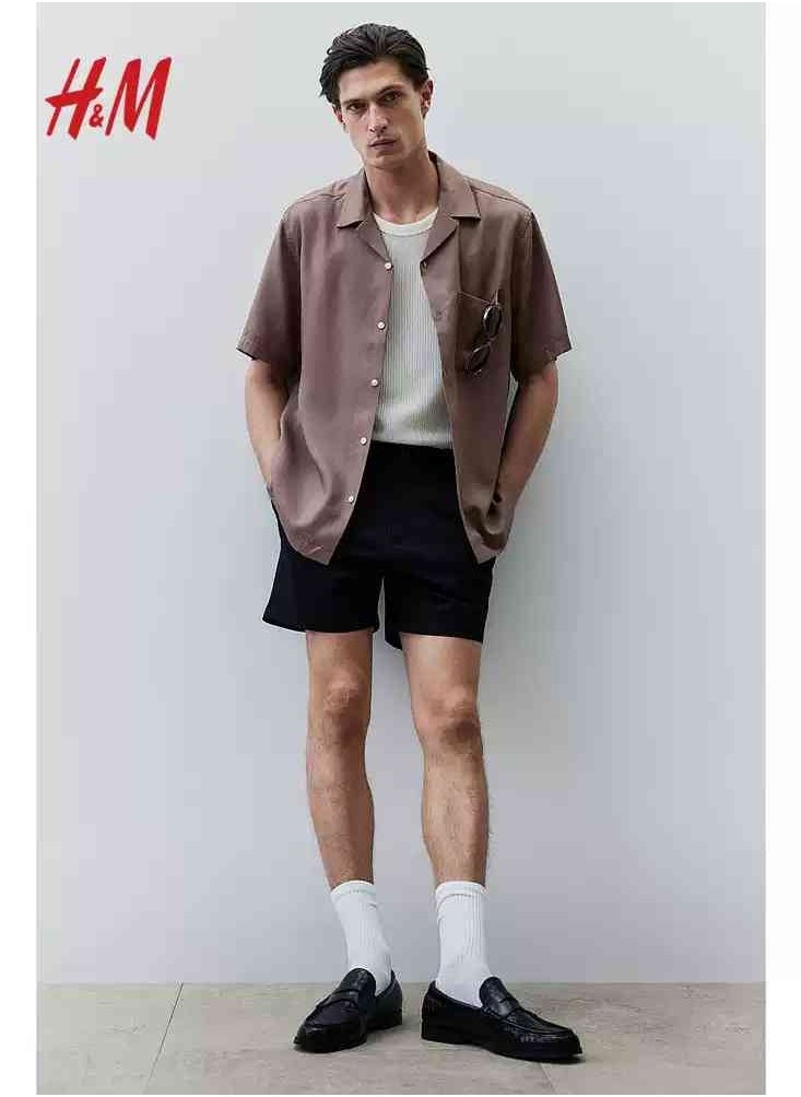 HM Autumn New Casual Loose Short Sleeved Shirt