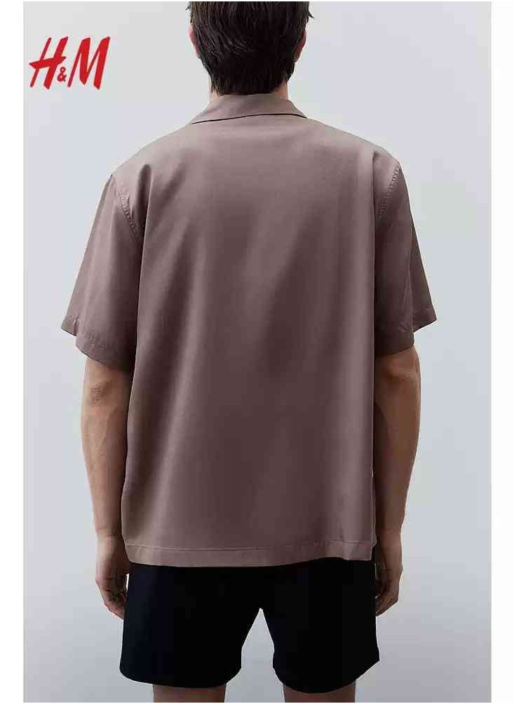 HM Autumn New Casual Loose Short Sleeved Shirt