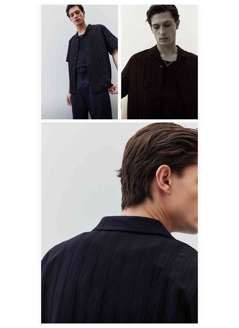 HM Autumn New Casual Loose Short Sleeved Shirt