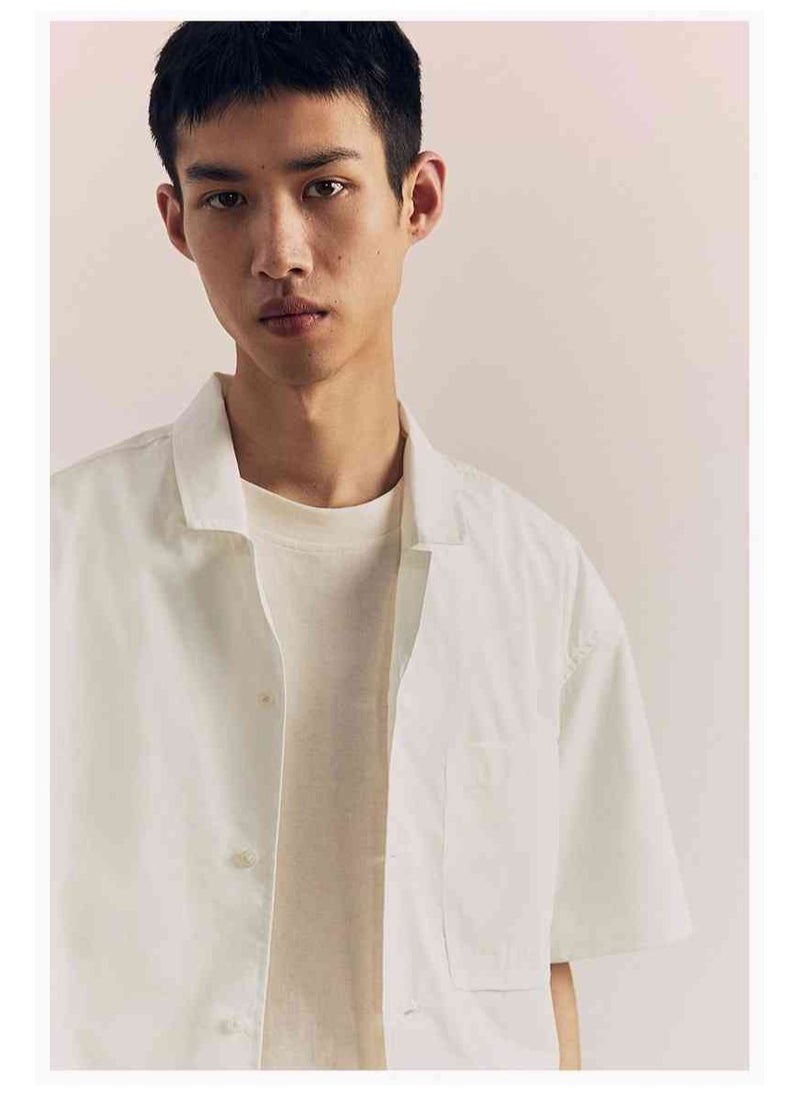 HM Autumn New Casual Loose Short Sleeved Shirt