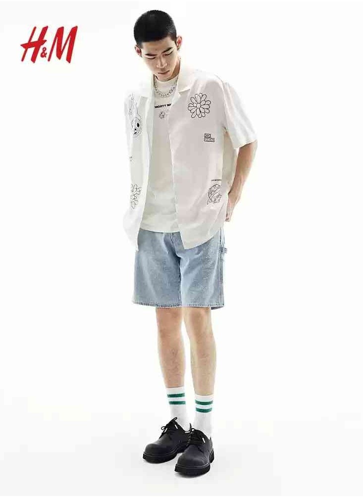 HM Autumn New Casual Loose Short Sleeved Shirt