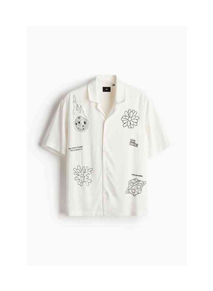HM Autumn New Casual Loose Short Sleeved Shirt