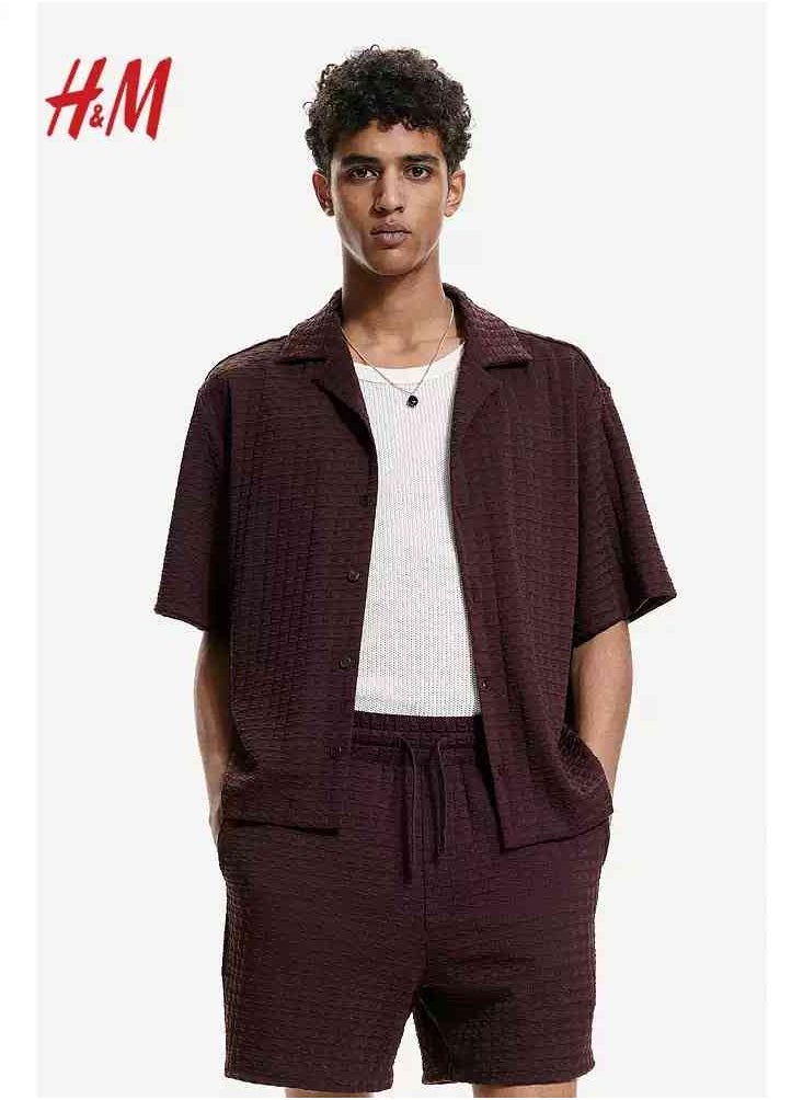 HM Autumn New Casual Loose Short Sleeved Shirt