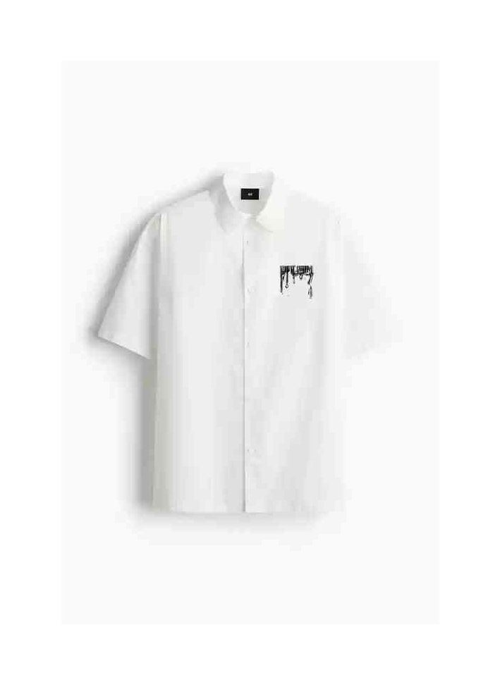 HM Autumn New Casual Loose Short Sleeved Shirt