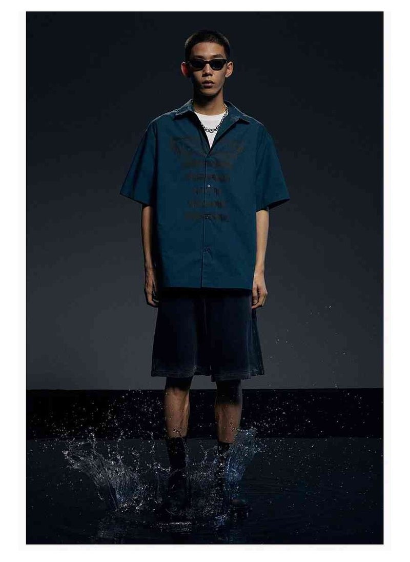 HM Autumn New Casual Loose Short Sleeved Shirt