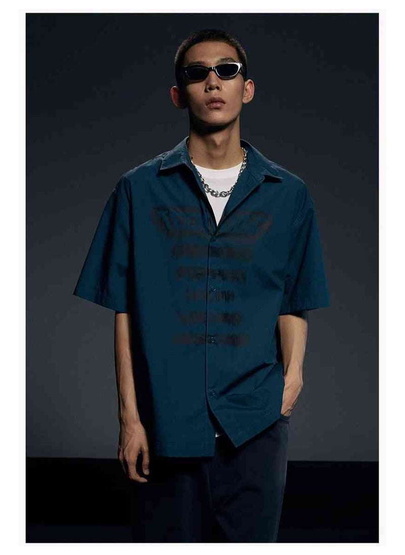 HM Autumn New Casual Loose Short Sleeved Shirt