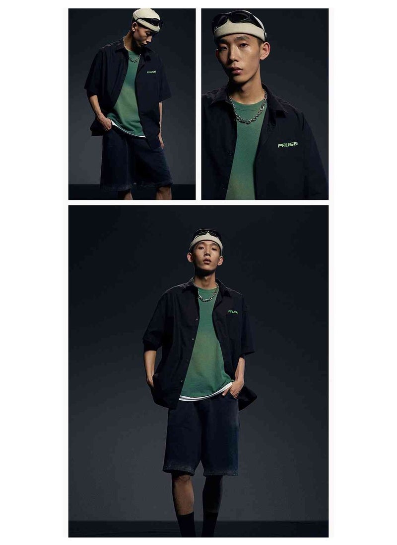 HM Autumn New Casual Loose Short Sleeved Shirt