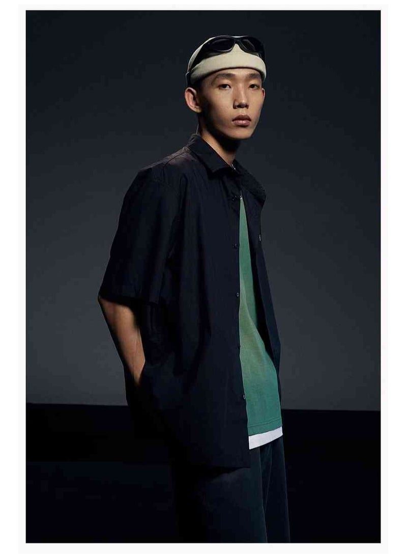 HM Autumn New Casual Loose Short Sleeved Shirt