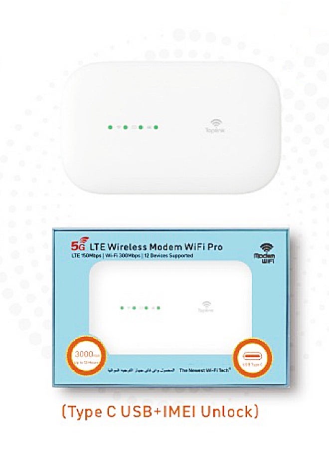 HW66C 4G Pocket Mobilie Wi-Fi Router With 3000mAh Battery ，LTE 150Mbps,Plug And Play, Connects Up 12 Users，Compatible With All SIM Cards