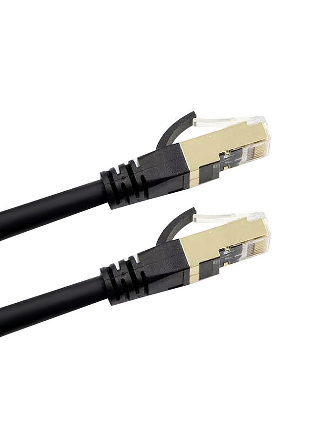 Cat8 Ethernet Cable High Speed Network Cable 40Gbps 2000Mhz/ Shielded Twisted Pair/ Gold Plated RJ45 Interface Black 15m