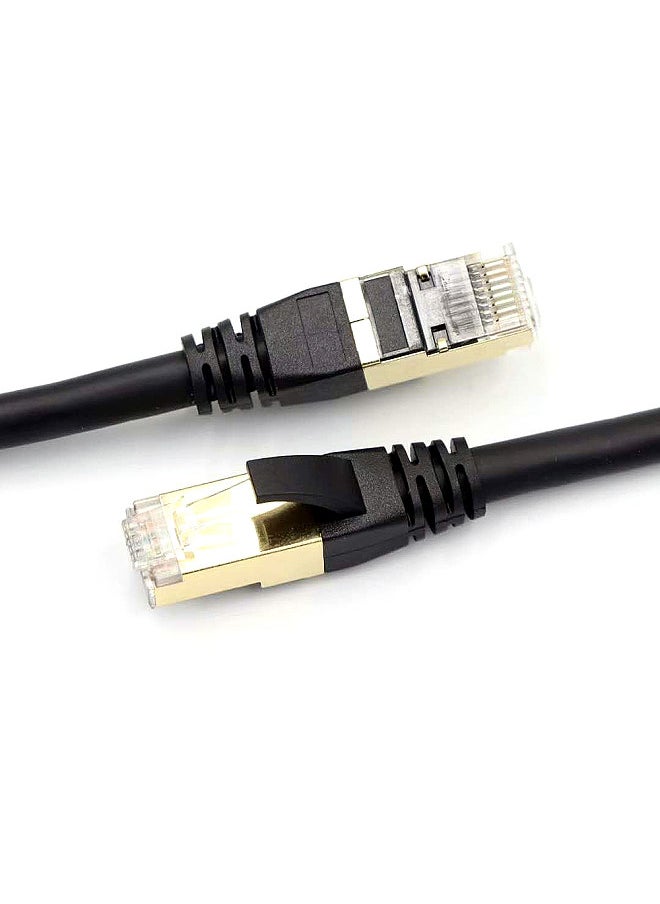 Cat8 Ethernet Cable High Speed Network Cable 40Gbps 2000Mhz/ Shielded Twisted Pair/ Gold Plated RJ45 Interface Black 15m