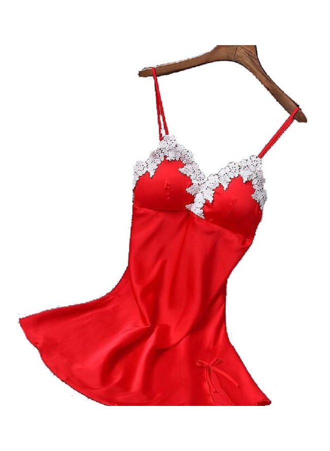 Lace Detailed Babydoll Red