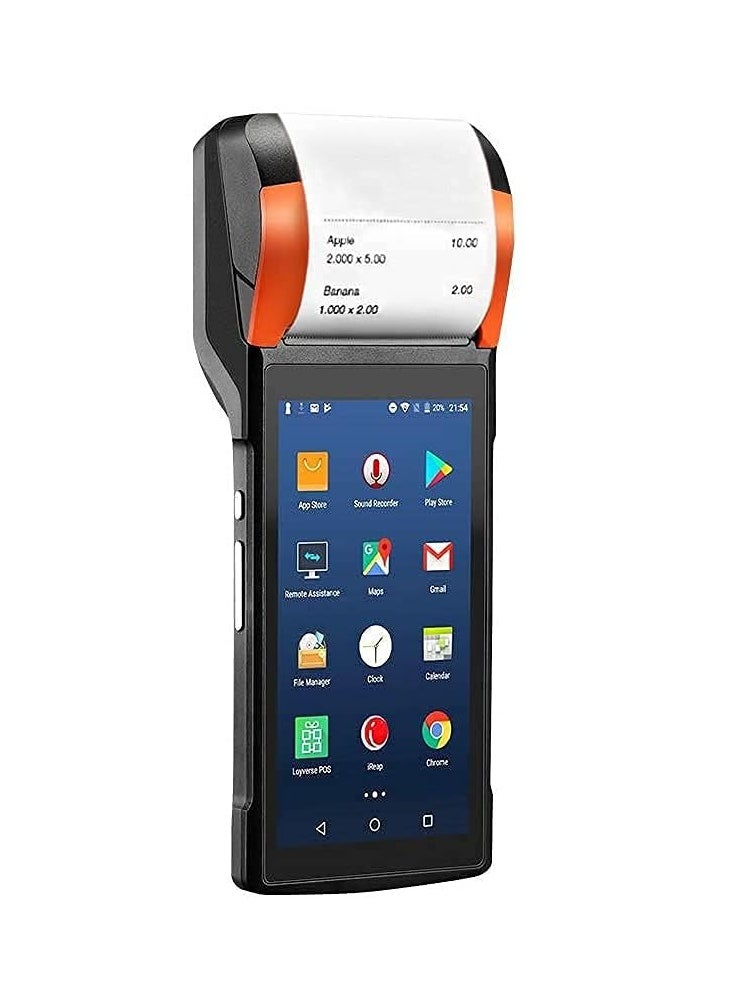 V2 POS Terminal with Receipt Printer with Camera Speaker and Barcode Scanner All in One Handheld PDA  Android 7.1 System Support 4G