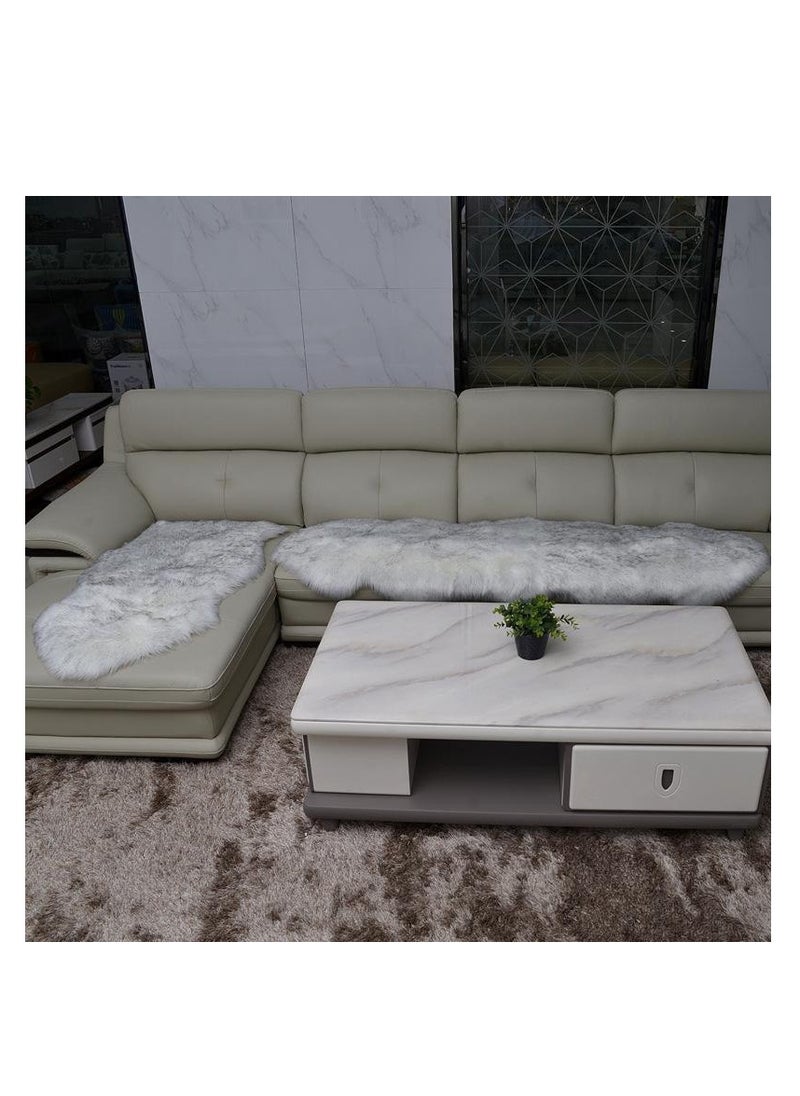 Soft Plush Sheepskin Bedroom Carpets Imitation Wool Pad Long Hair Bedside Mats Sofa Cushion White Rug Red Living Room Fur Carpet