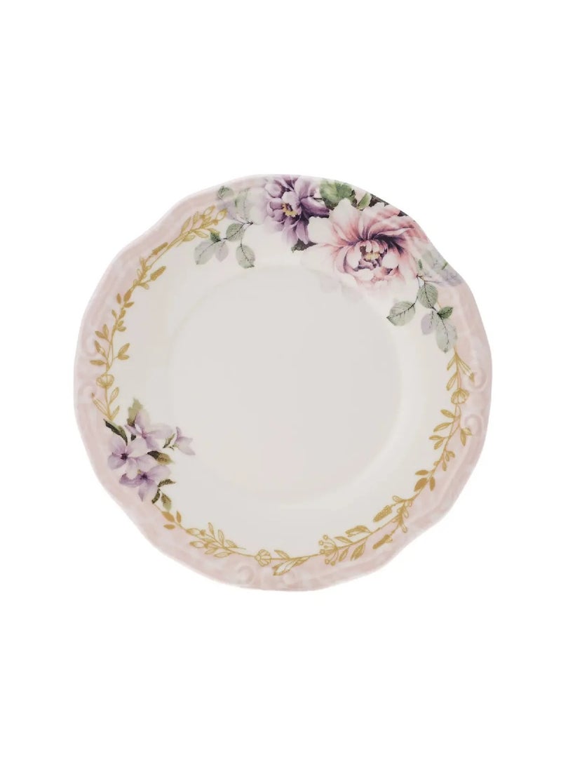 Flory Stoneware 24-Piece Dinner Set – Floral Theme for 6 Persons