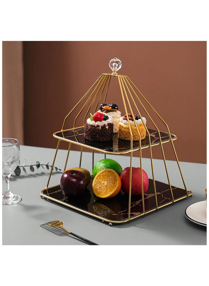 2-Tier Black Cupcake Stand Display Tower – Elegant Dessert Stand for Weddings, Parties, and Home, with Sturdy Bottom Tier – Perfect for Cakes, Cupcakes, and Treats