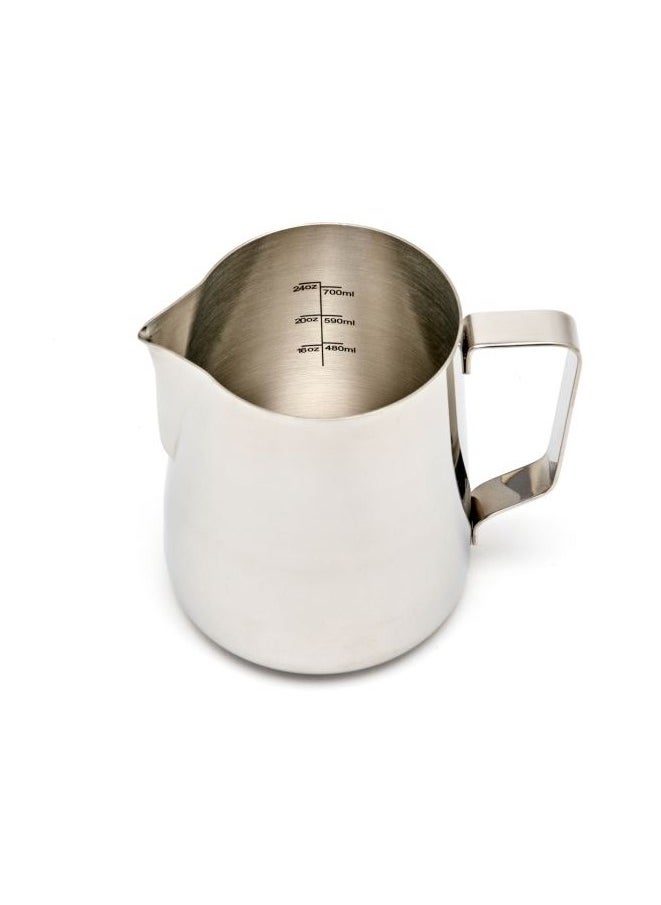 Professional Milk Pitcher, Latte Art Spout, Measurements Etched, Stainless Steel Body, 32oz (950ml) - Steel