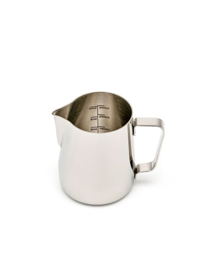 Professional Milk Pitcher, Latte Art Spout, Measurements Etched, Stainless Steel Body, 12oz (360ml) - Steel