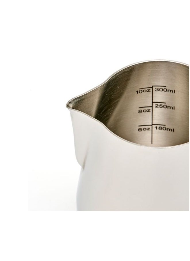 Professional Milk Pitcher, Latte Art Spout, Measurements Etched, Stainless Steel Body, 12oz (360ml) - Steel