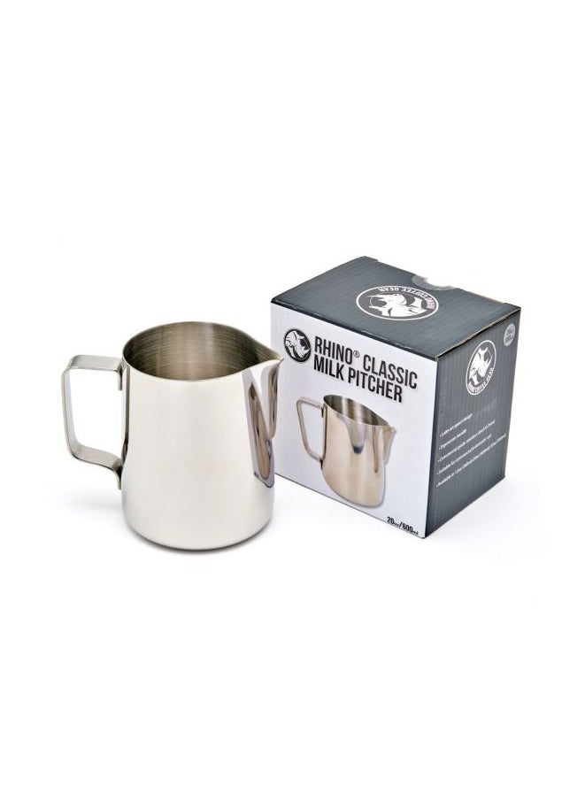 Classic Milk Pitcher, Perfect Latte Art Spout, Made of Stainless Steel, 20oz (600ml) - Steel