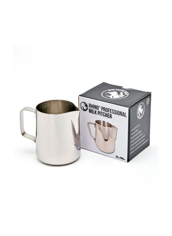 Professional Milk Pitcher, Latte Art Spout, Measurements Etched, Stainless Steel Body, 20oz (600ml) - Steel