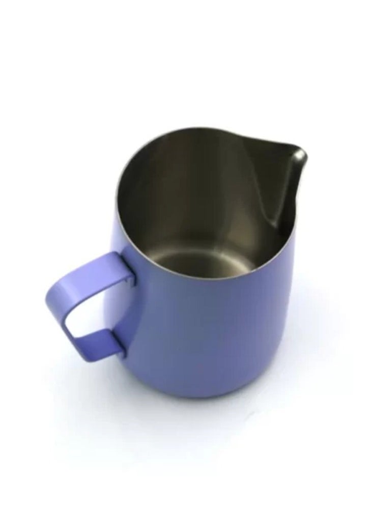 Classic Colored Milk Pitcher, Perfect Latte Art Spout, Stainless Steel Interior & Powder-Coated Exterior, 15oz (450ml) - Lavender