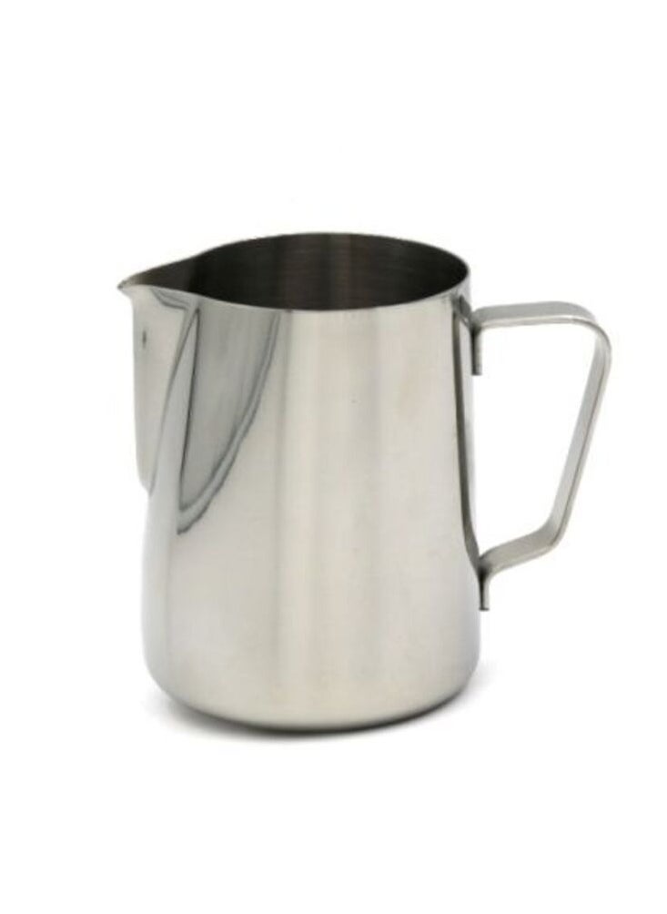 Classic Milk Pitcher, Perfect Latte Art Spout, Stainless Steel Interior & Powder-Coated Exterior, 15oz (450ml) - Steel