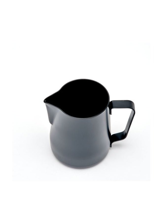 Stealth Milk Pitcher, Professional Pouring Spout, Polished Non-Stick Coating, Stainless Steel, 12oz (360ml) - Black