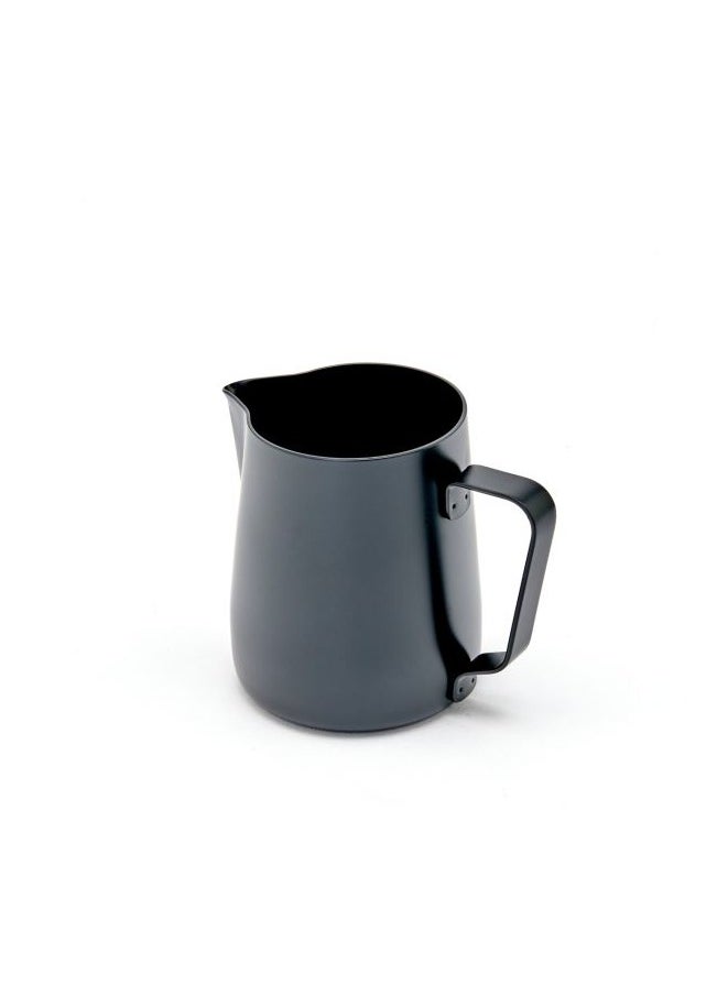 Stealth Milk Pitcher, Professional Pouring Spout, Polished Non-Stick Coating, Stainless Steel, 12oz (360ml) - Black