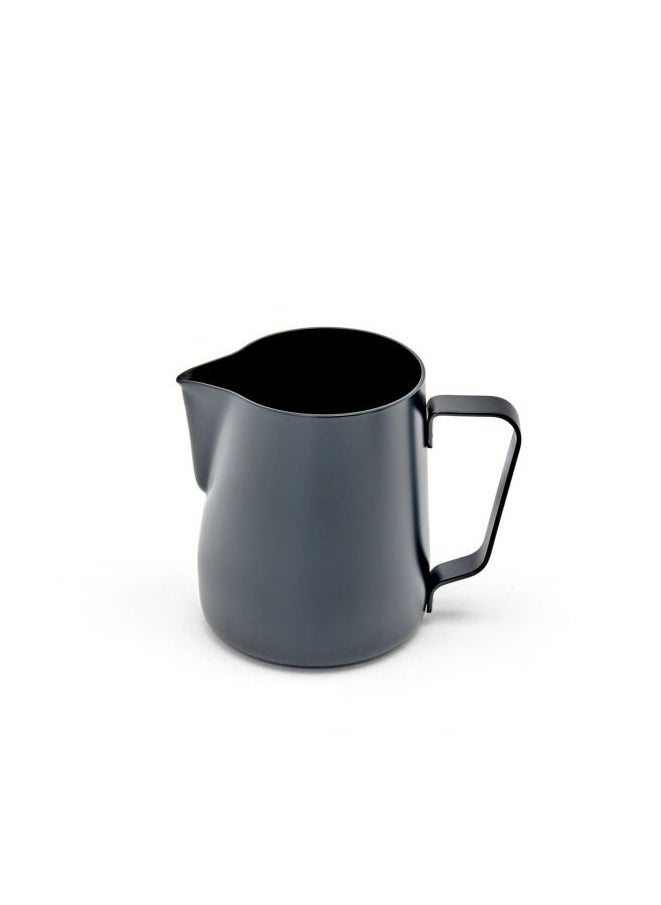 Stealth Milk Pitcher, Professional Pouring Spout, Polished Non-Stick Coating, Stainless Steel, 12oz (360ml) - Black