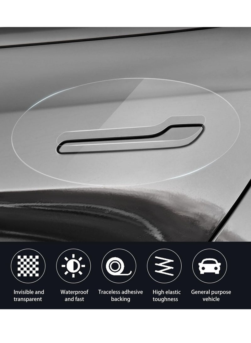 Auto Door Handle Protective Film, Car Door Handle Scratch Protection Cover Guard Film Stickers, Waterproof TPU Vehicle Handle Stickers, Compatible with Tesla Model Y Model 3