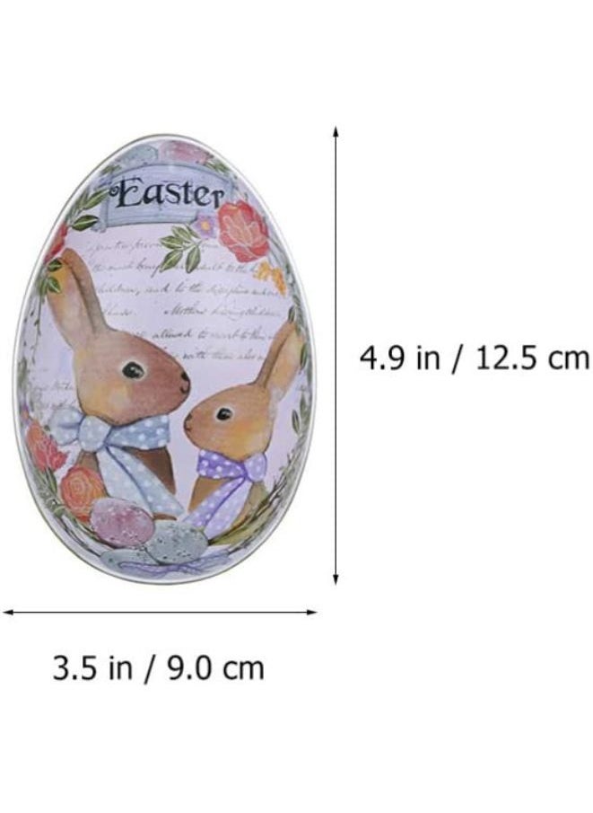 6 Pieces Metal Egg Boxes, Candy Box with Bunny and Chick Print, Candy Box for Party Favors