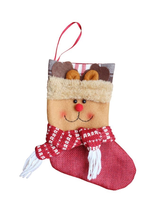 Decorative Christmas Themed Candy Storage Bag Beige/Red 19x10.5x12.5centimeter
