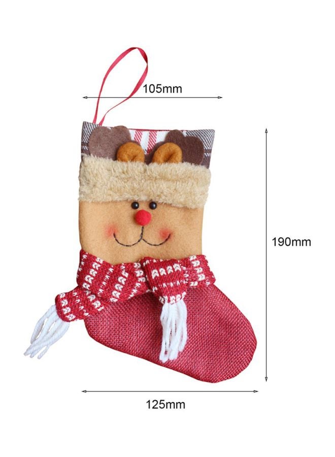 Decorative Christmas Themed Candy Storage Bag Beige/Red 19x10.5x12.5centimeter