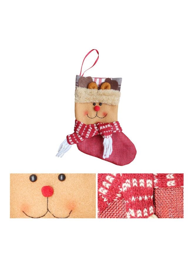 Decorative Christmas Themed Candy Storage Bag Beige/Red 19x10.5x12.5centimeter